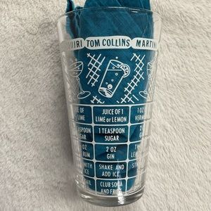 Vintage 1960s Federal Glass Cocktail Recipe Mixing Glass 6” MCM Barware